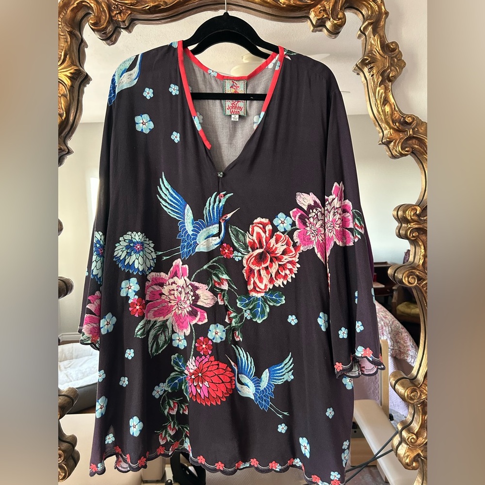 Johnny Was Floral Bird Print Tunic Sz 1X